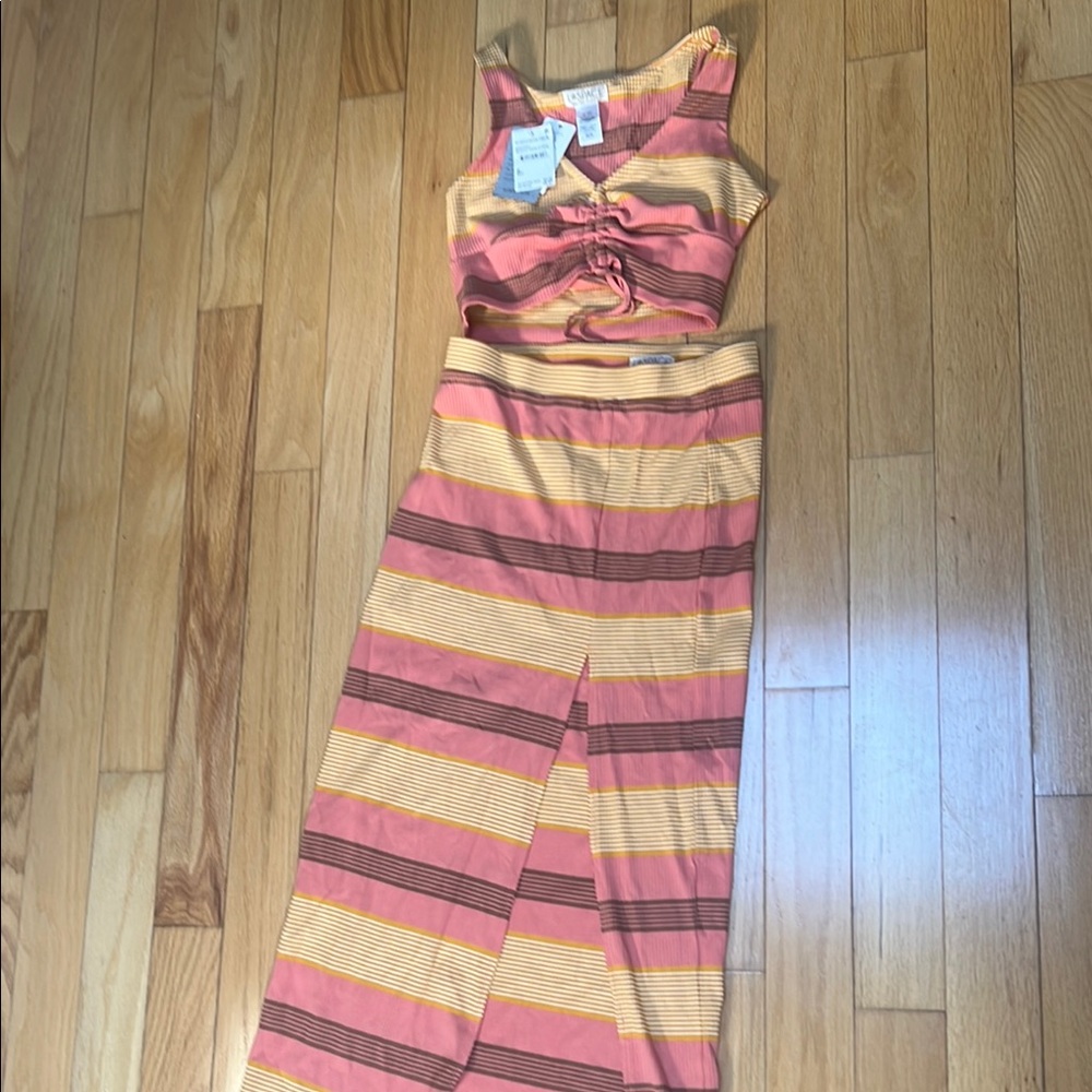 L space beachy keen stripe Mae top & skirt